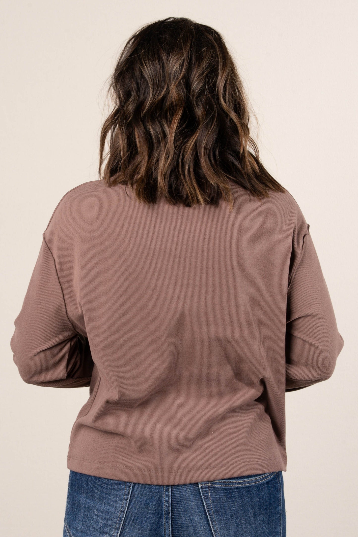 Rosalie Fine Ribbed Exposed Seam Top
