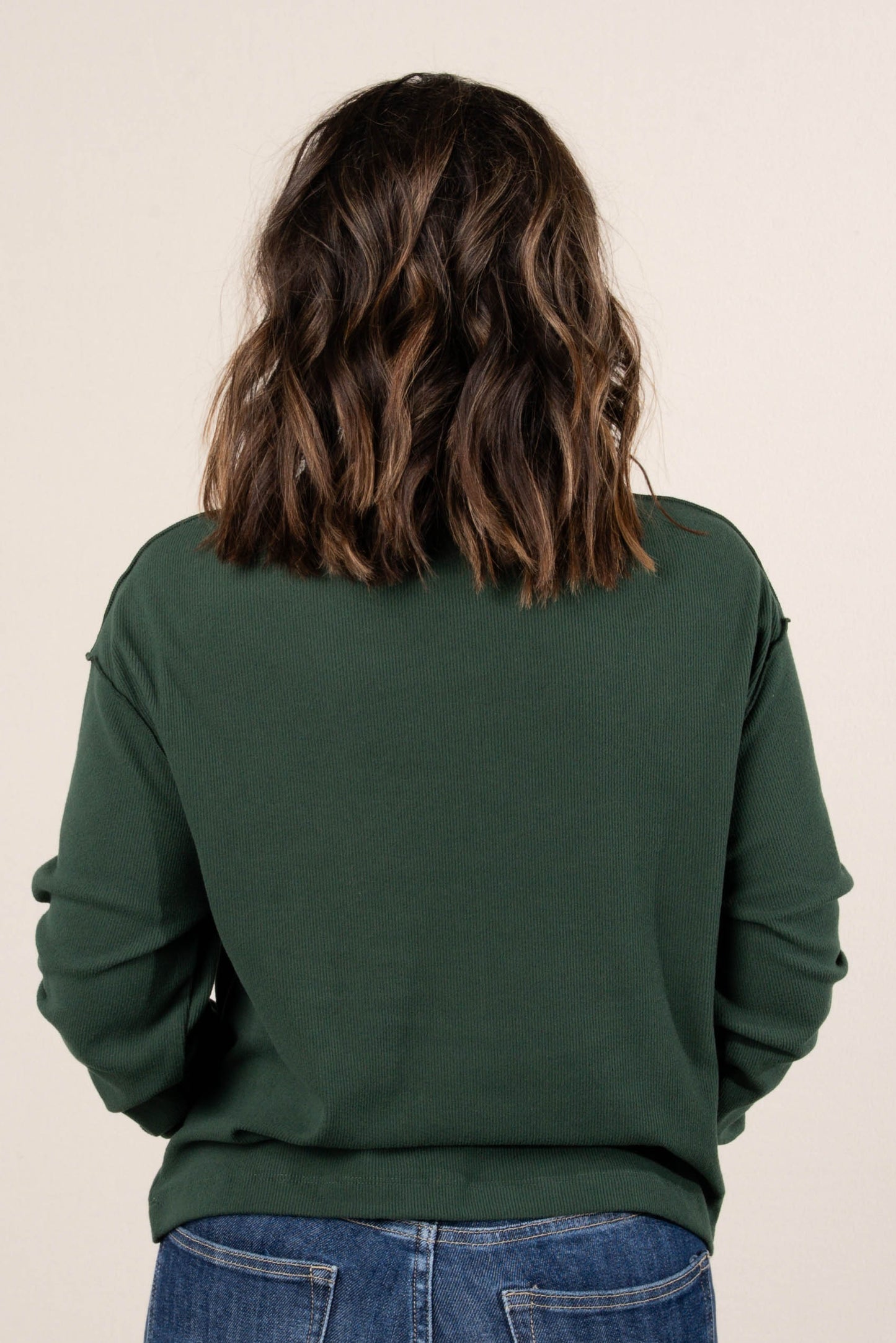 Rosalie Fine Ribbed Exposed Seam Top
