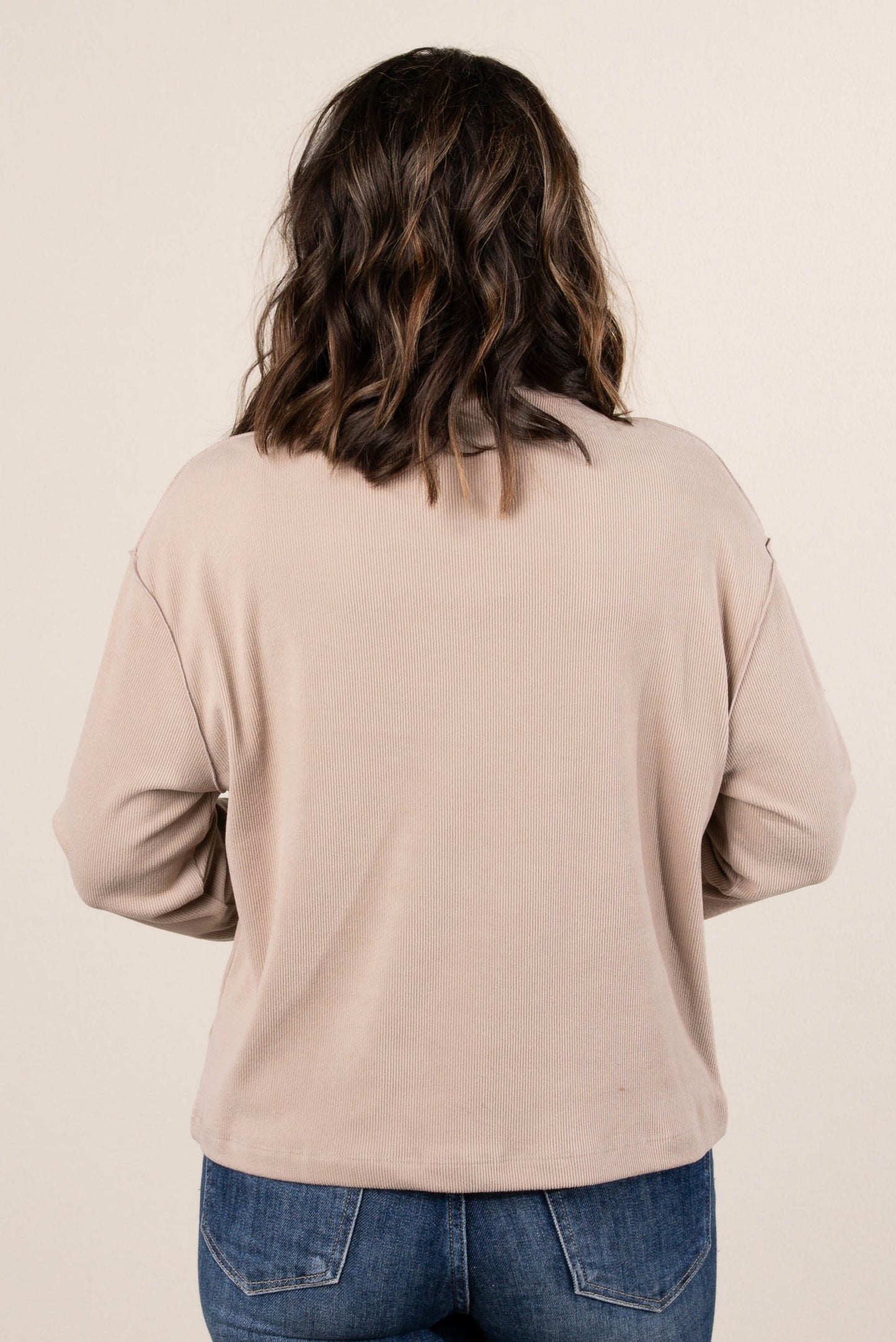 Rosalie Fine Ribbed Exposed Seam Top