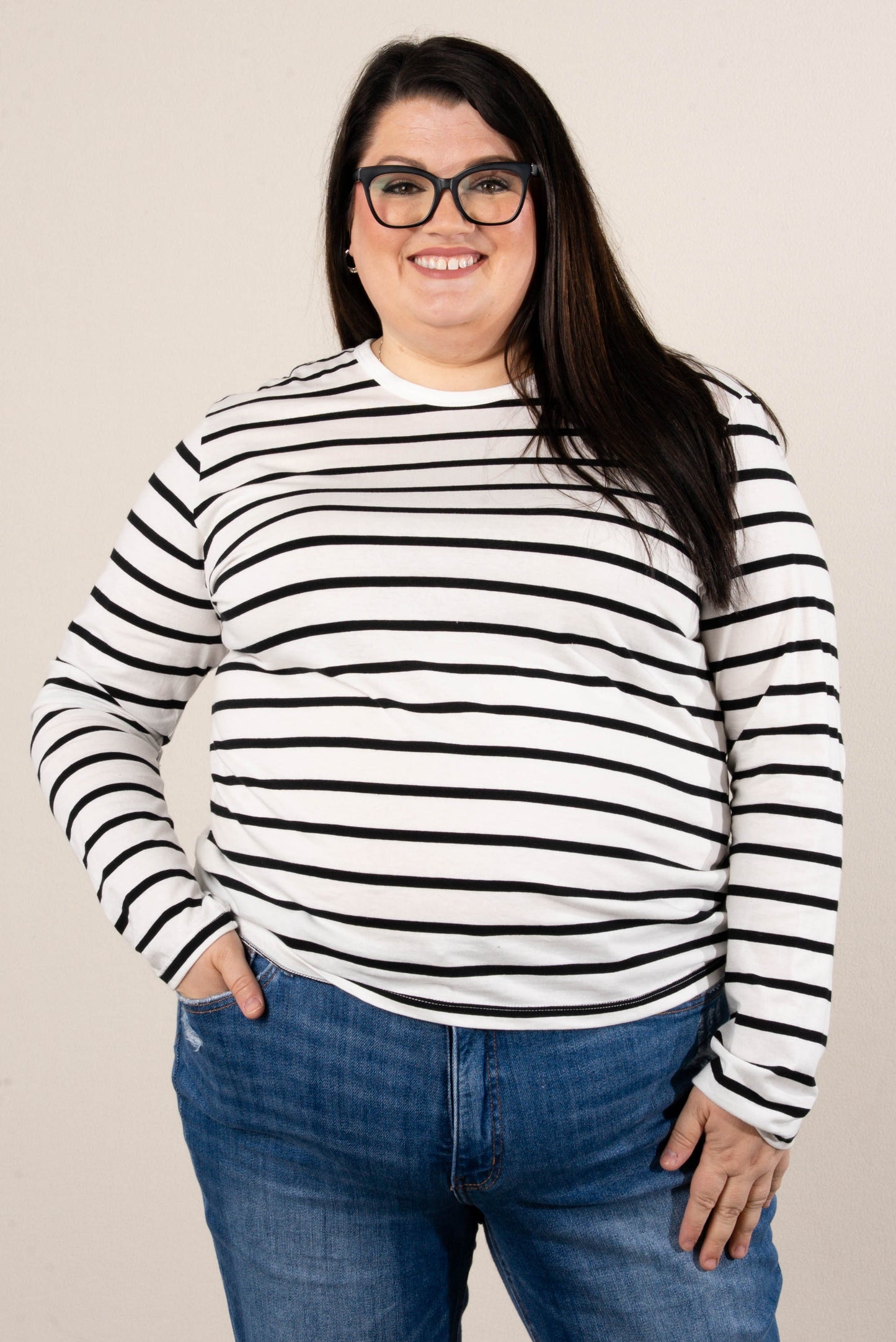 Rosalie Striped Drop Shoulder Top