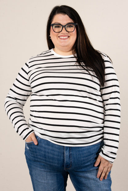 Rosalie Striped Drop Shoulder Top