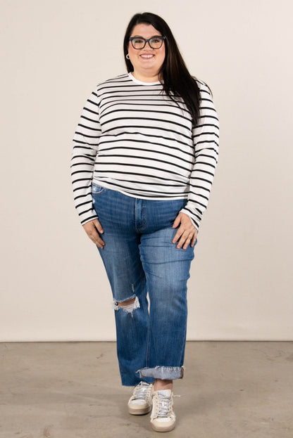Rosalie Striped Drop Shoulder Top