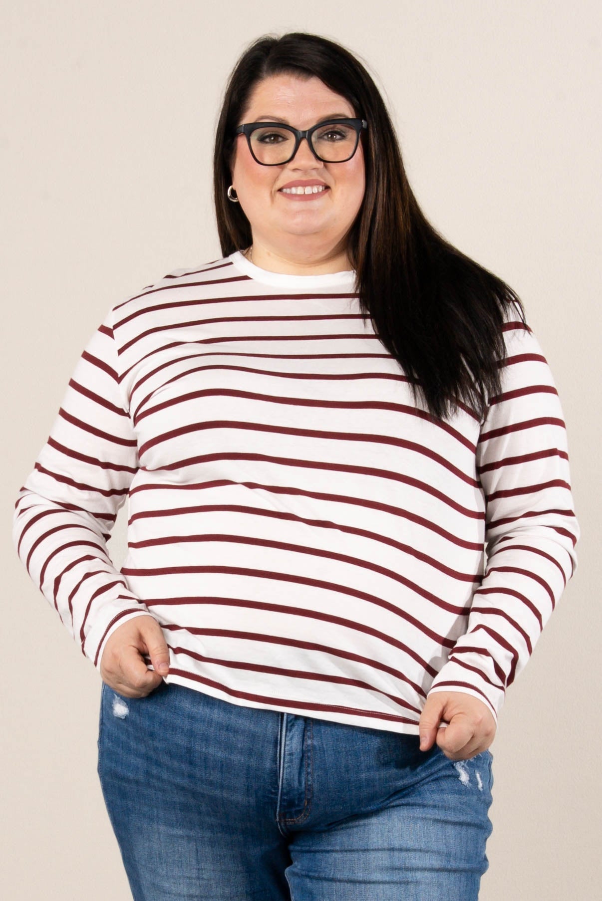 Rosalie Striped Drop Shoulder Top