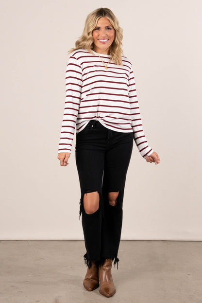 Rosalie Striped Drop Shoulder Top