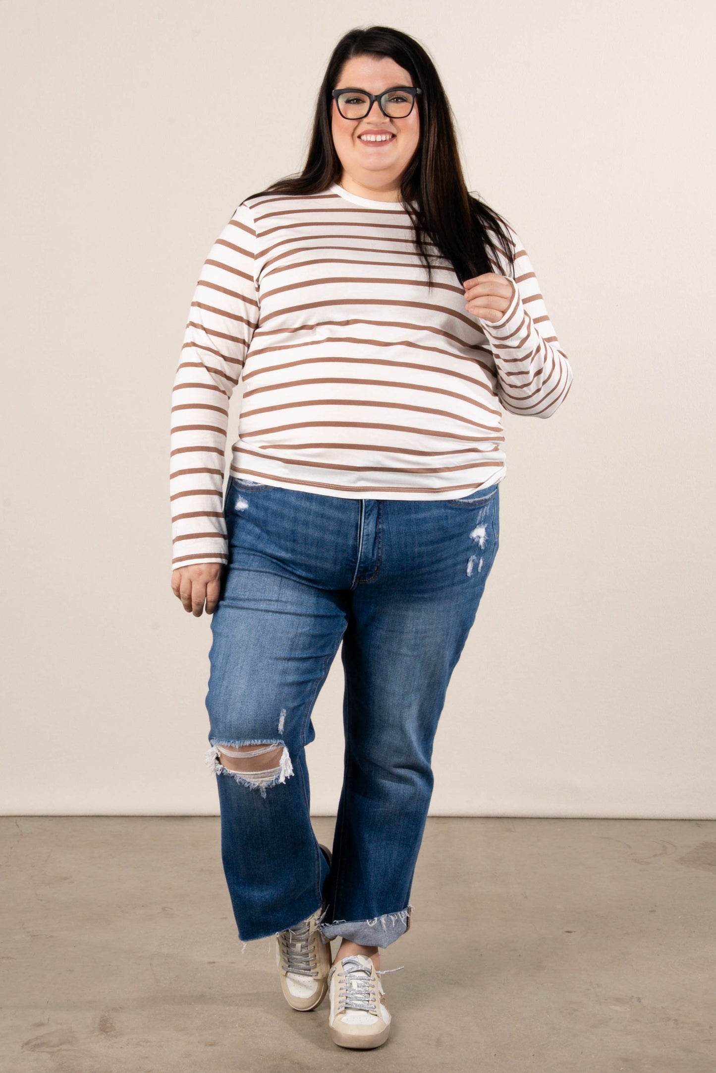 Rosalie Striped Drop Shoulder Top