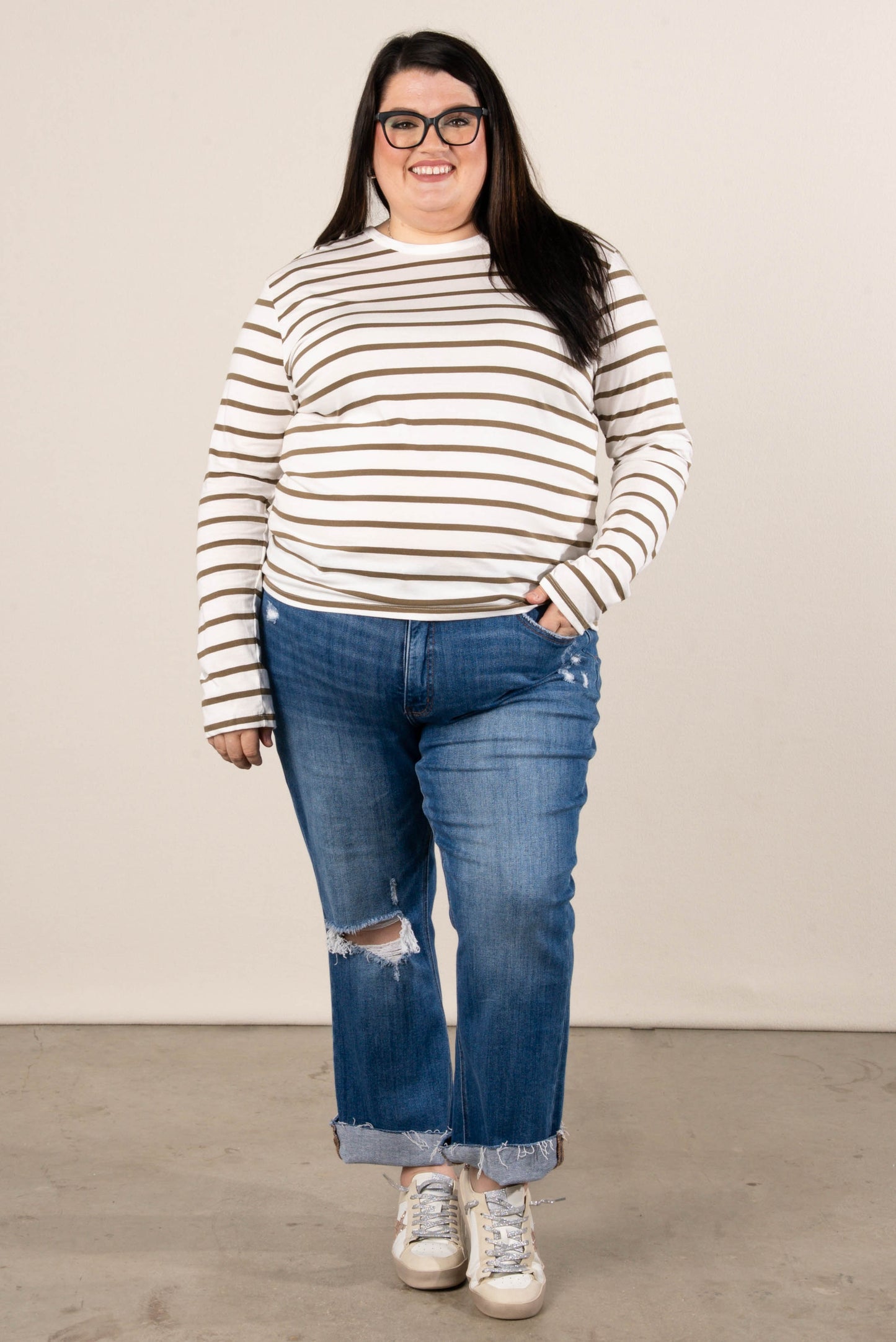 Rosalie Striped Drop Shoulder Top