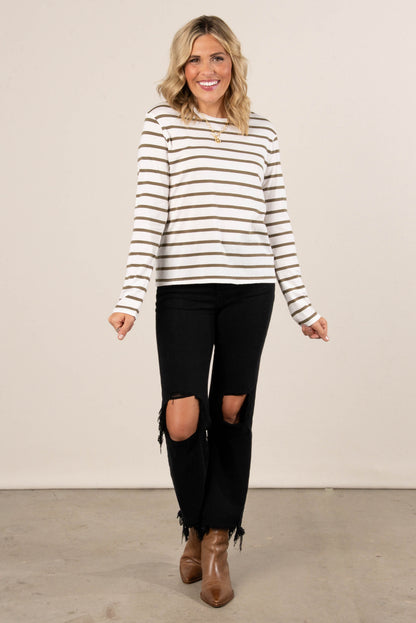 Rosalie Striped Drop Shoulder Top