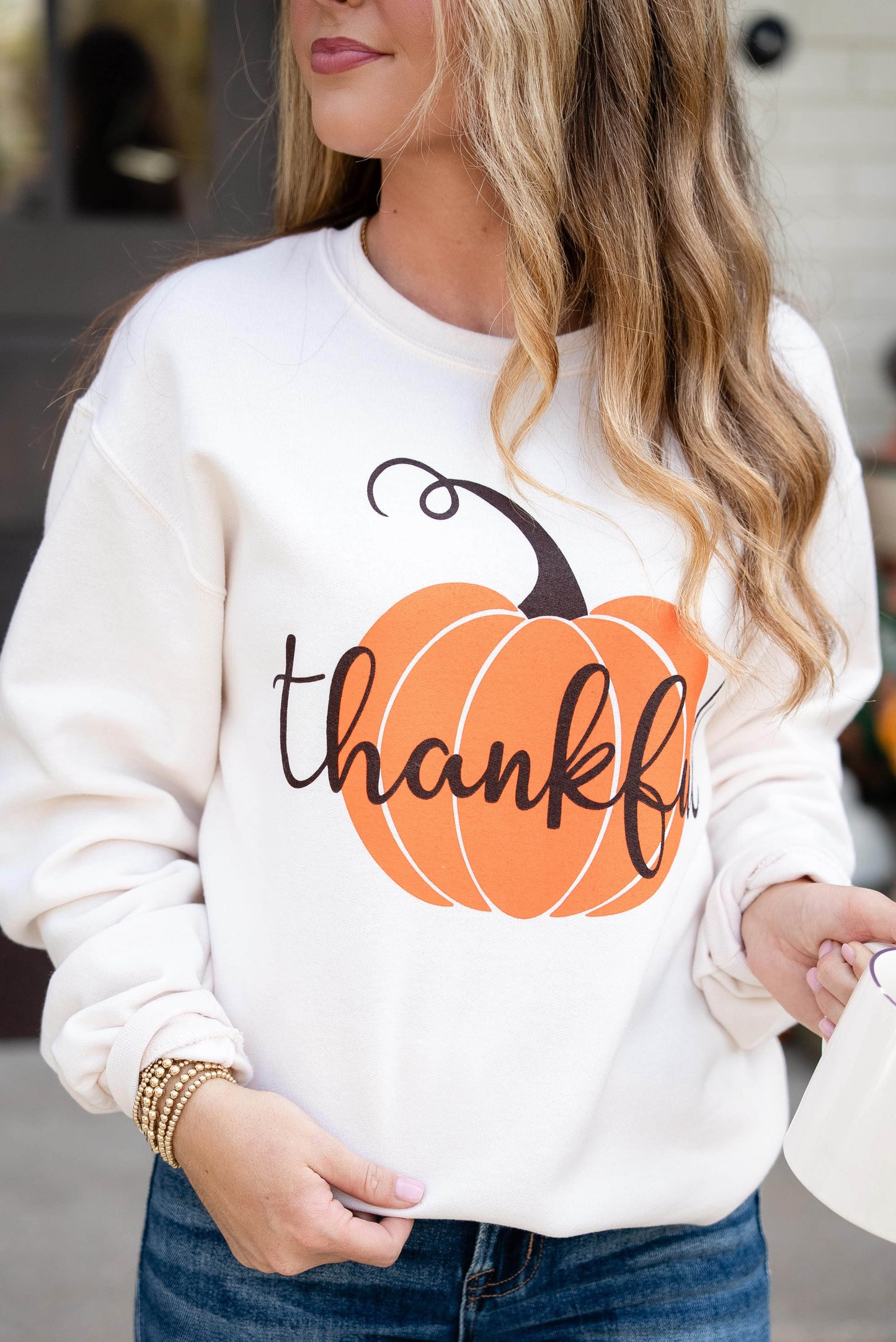 Thankful Pumpkin Graphic Sweatshirt