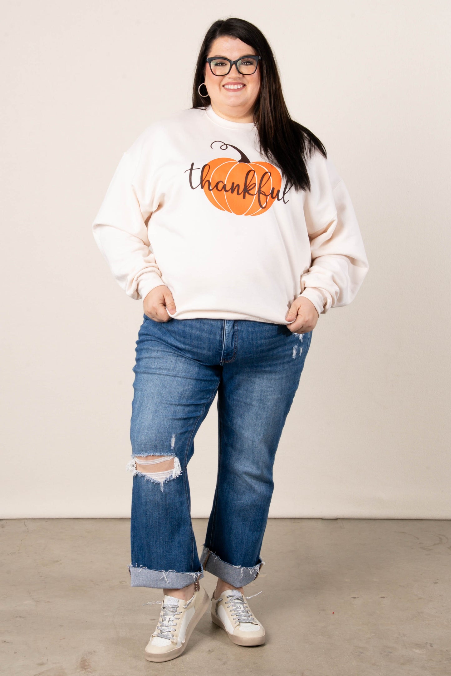 Thankful Pumpkin Graphic Sweatshirt