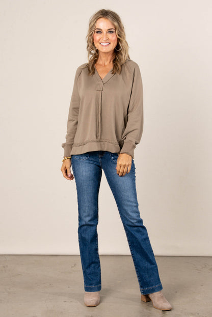 Dana Raw Seamed Hooded Top
