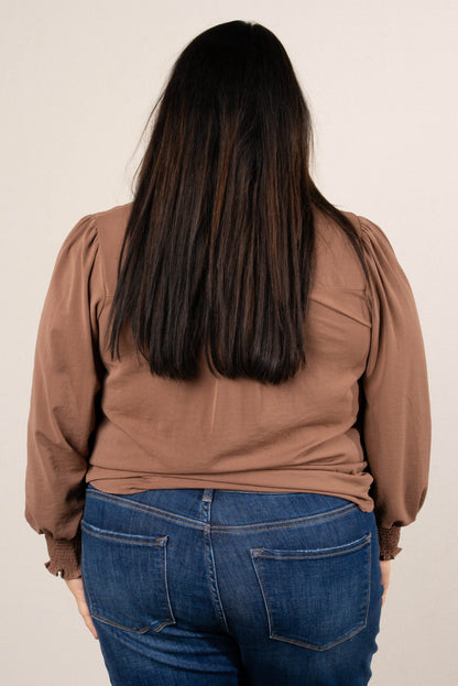 Sherry Crepe Knit Tie Neck Blouse