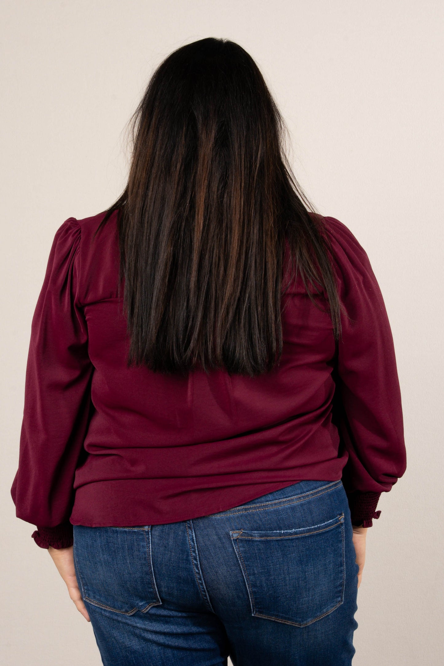 Sherry Crepe Knit Tie Neck Blouse