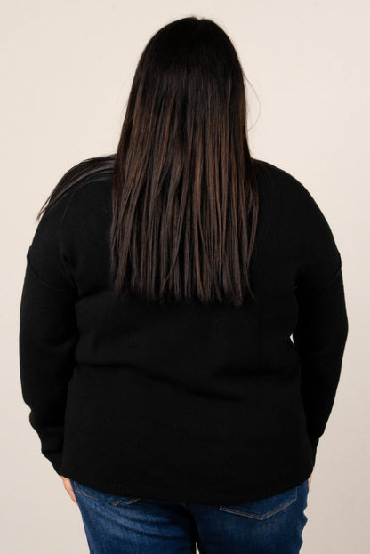 Mari Marled Knit Front Seam Sweater
