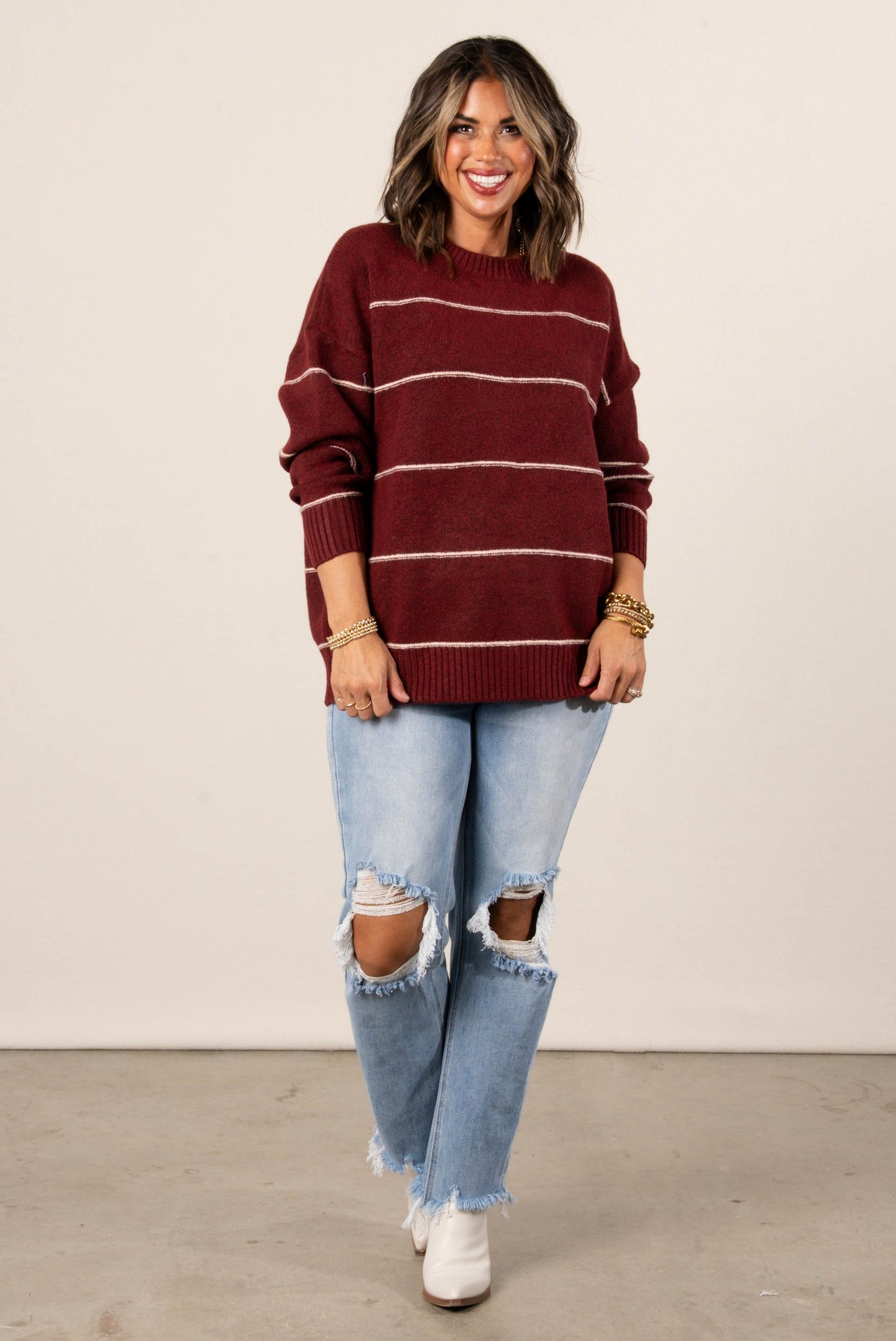 Blair Striped Dolman Sweater