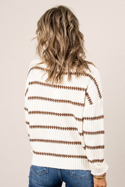 Wanda Rib Knit Striped Sweater
