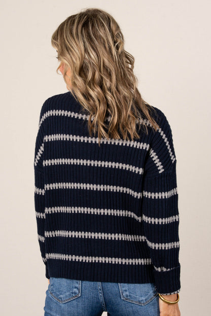 Wanda Rib Knit Striped Sweater