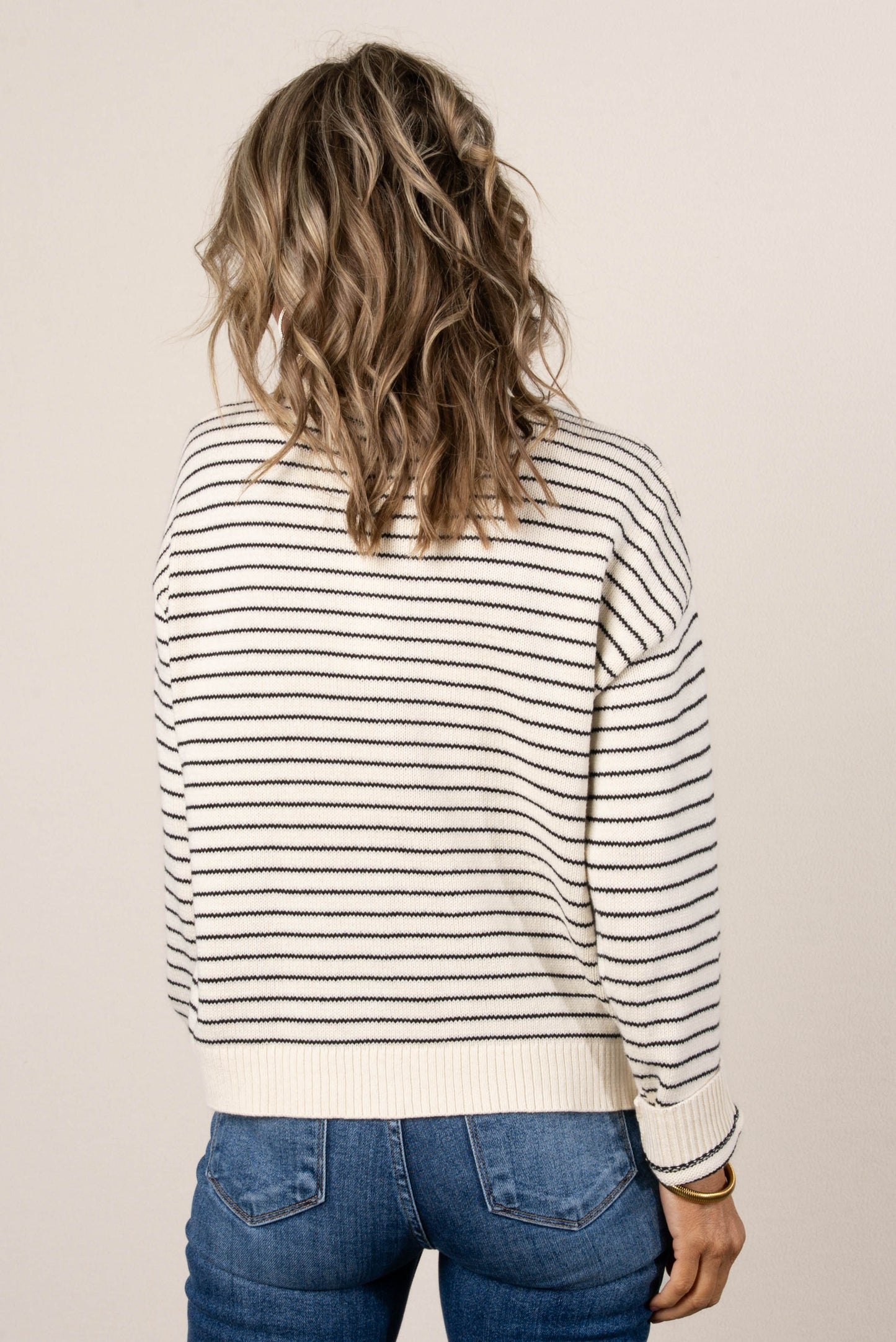 Veronica Striped Button Up Sweater Cardigan