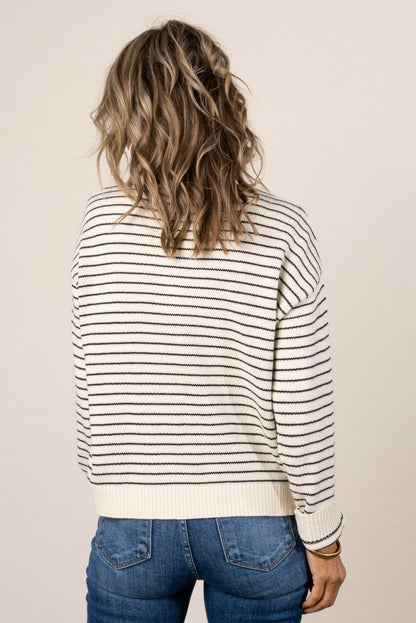 Veronica Striped Button Up Sweater Cardigan