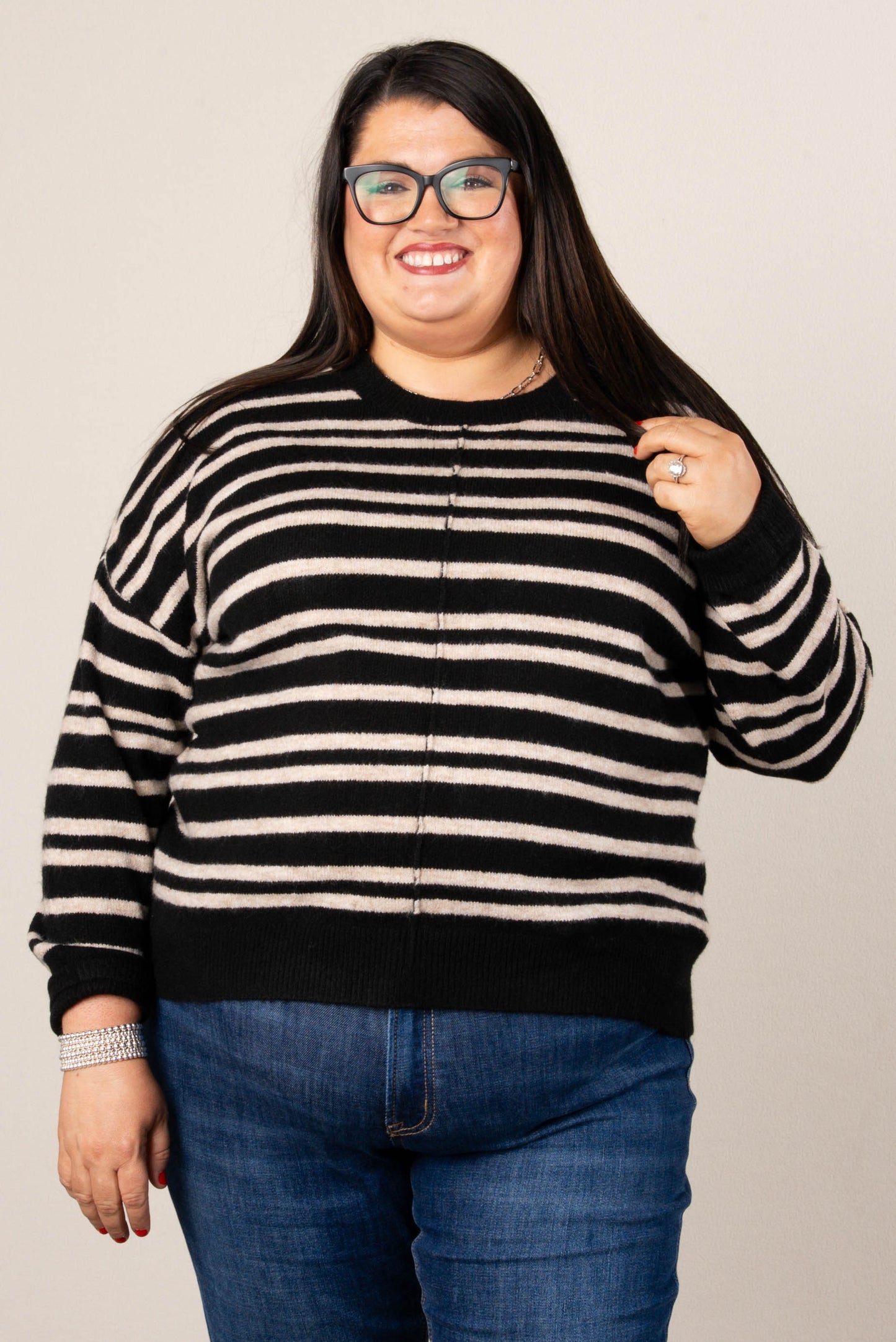 Camilla Striped Front Seam Sweater