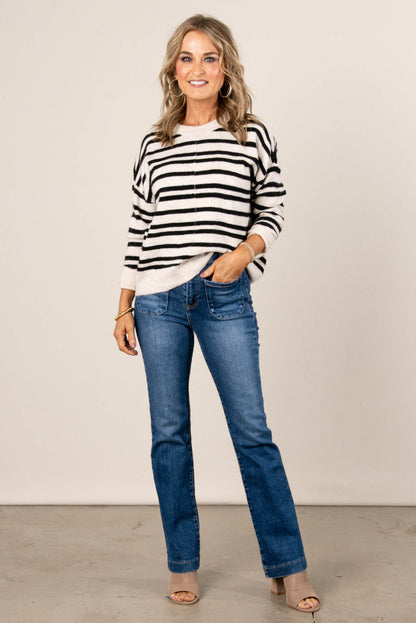 Camilla Striped Front Seam Sweater