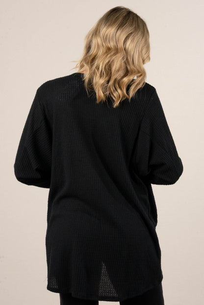 Darcy Waffle Knit Open Front Cardigan
