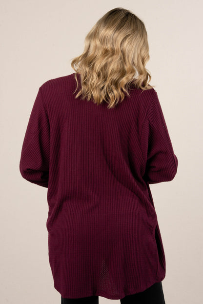 Darcy Waffle Knit Open Front Cardigan