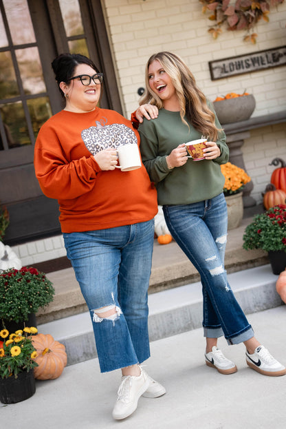 Leopard Pumpkin Graphic Sweatshirt