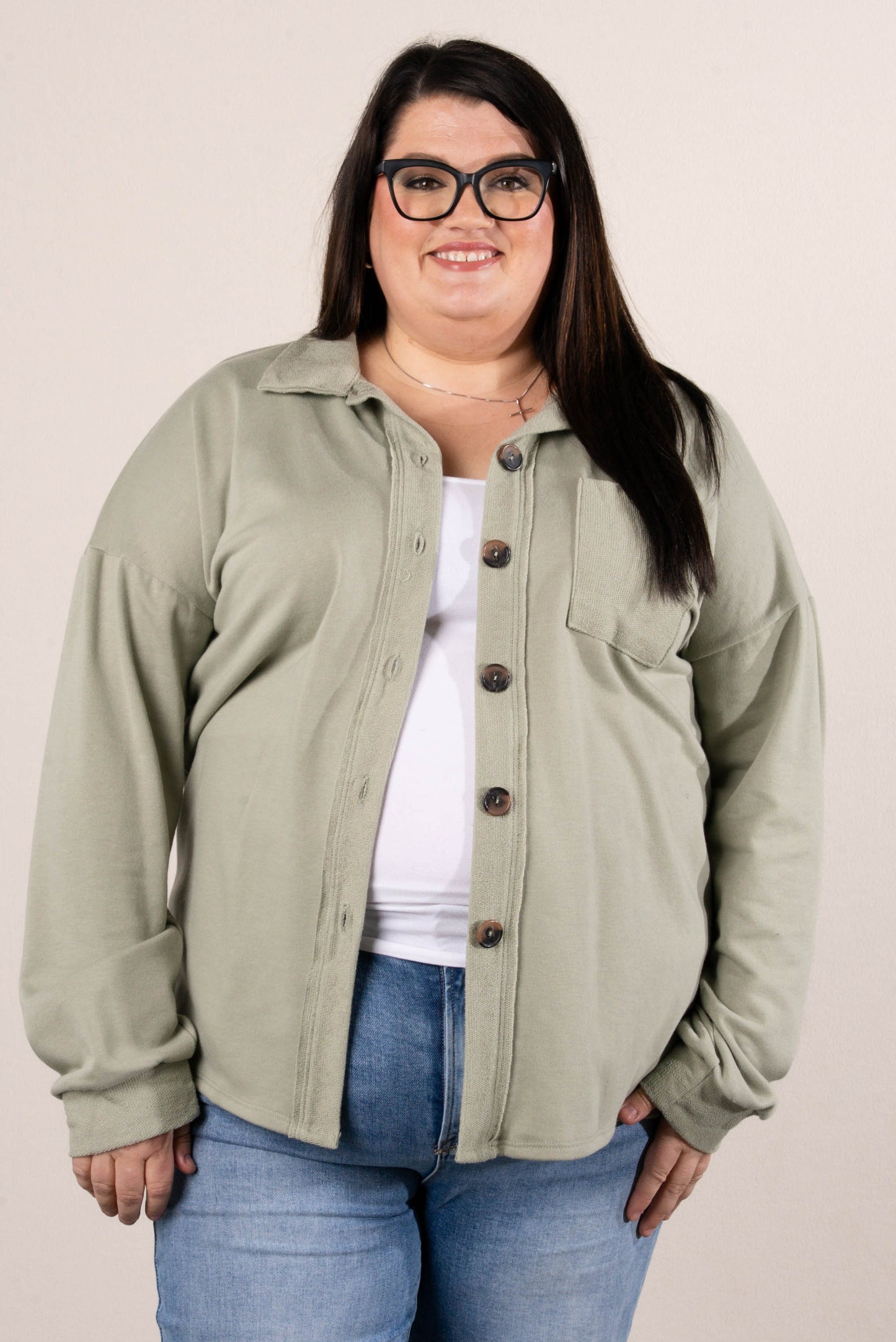 Frances Mixed Knit Shacket