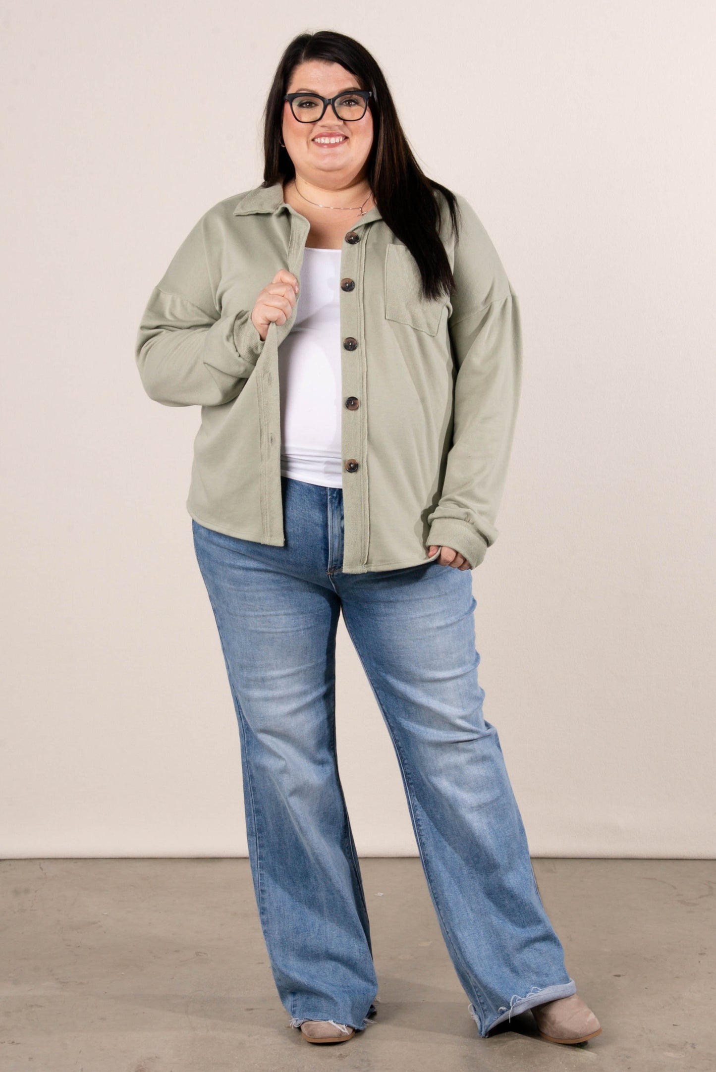 Frances Mixed Knit Shacket