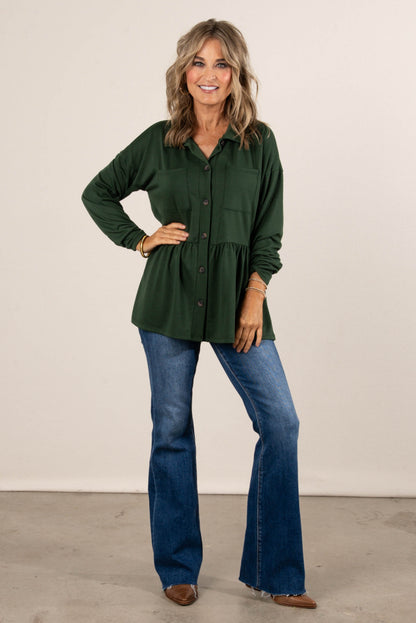 Margaux Jersey Knit Peplum Shacket