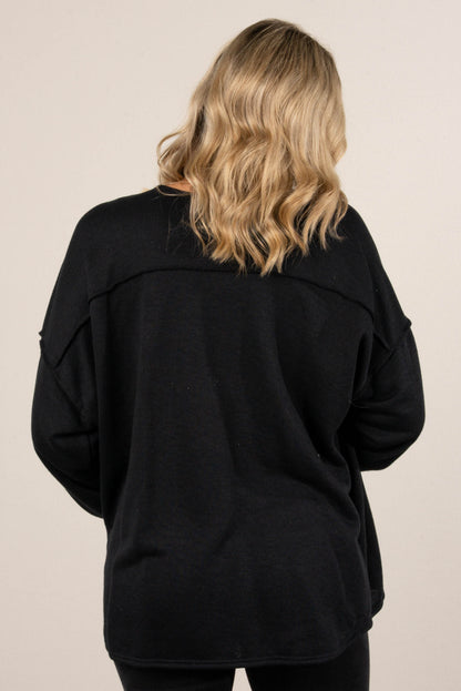 Norah Exposed Seam Open Front Cardigan