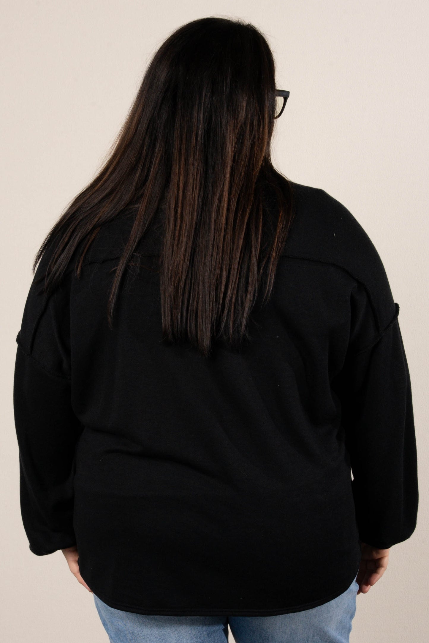 Norah Exposed Seam Open Front Cardigan