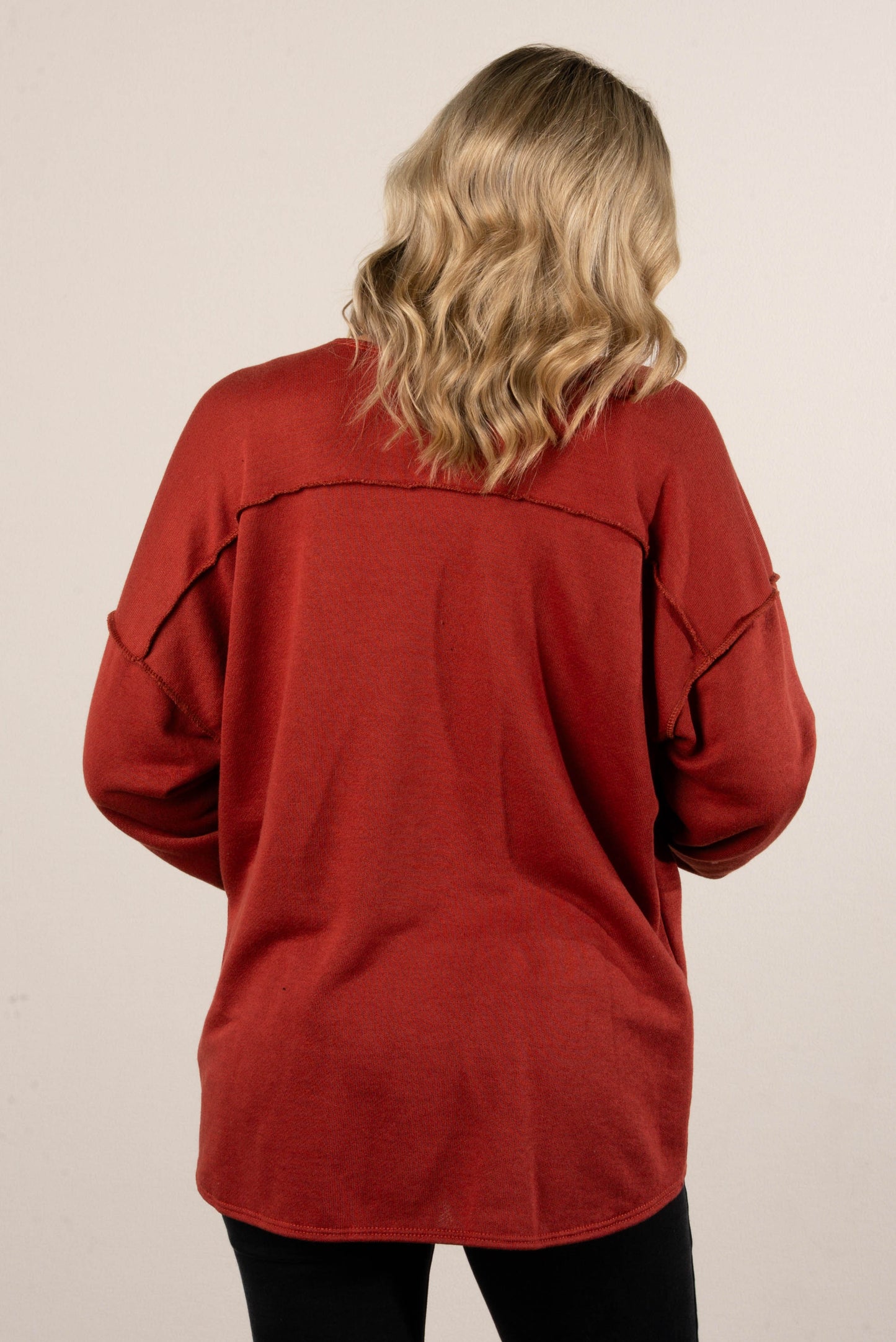 Norah Exposed Seam Open Front Cardigan