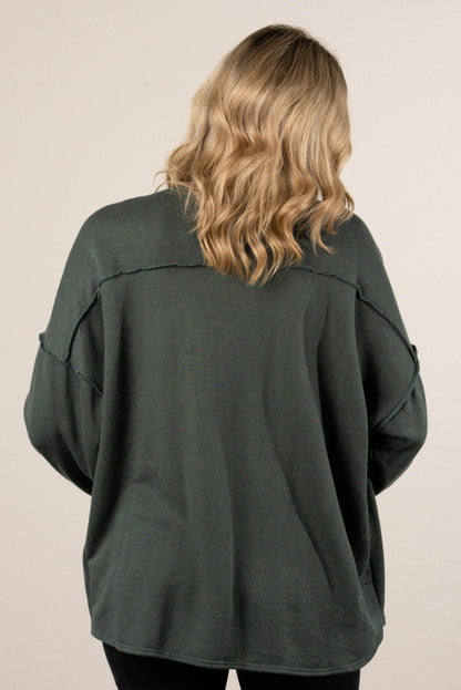 Norah Exposed Seam Open Front Cardigan