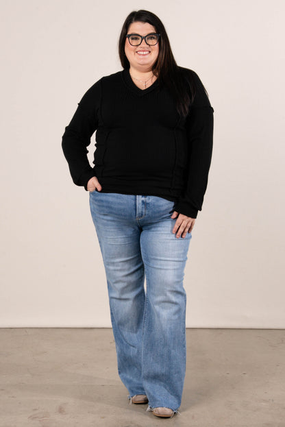 Dixie Ribbed Exposed Seam Top
