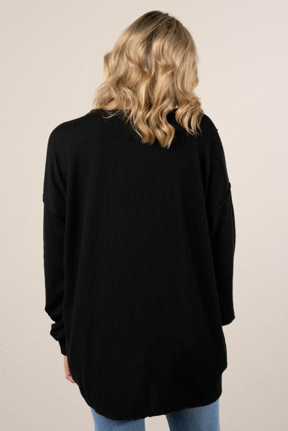 Flynn Ribbed Exposed Seam Detail Top