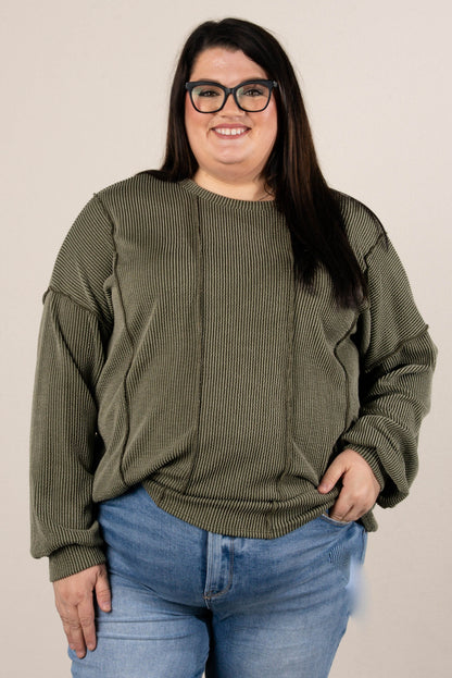 Flynn Ribbed Exposed Seam Detail Top