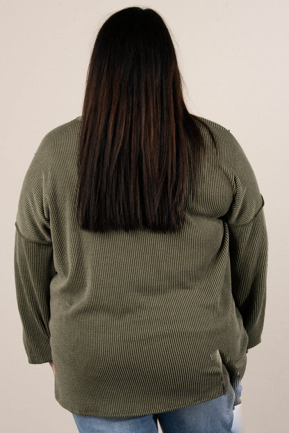 Flynn Ribbed Exposed Seam Detail Top