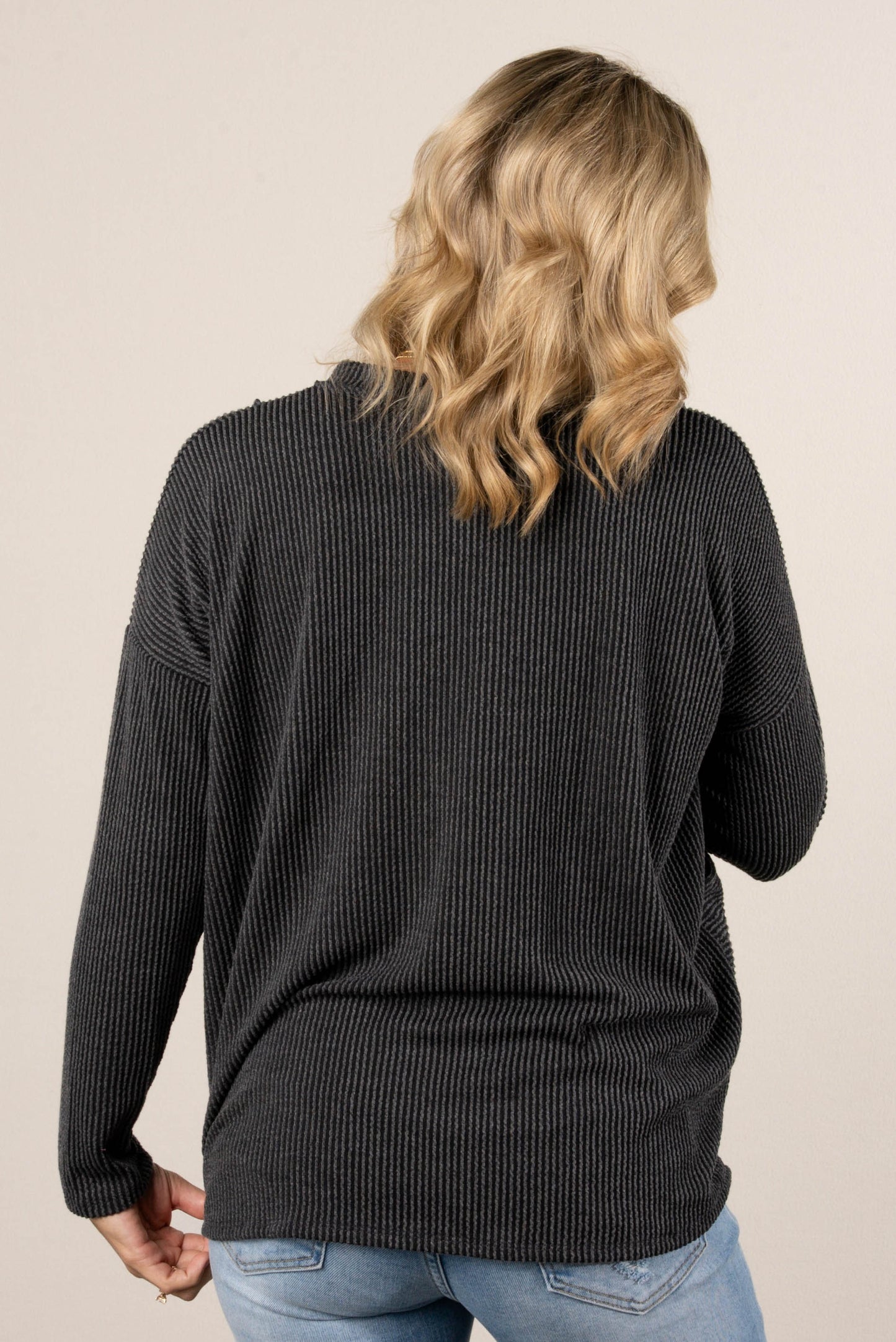 Sadie Ribbed Front Pocket Top