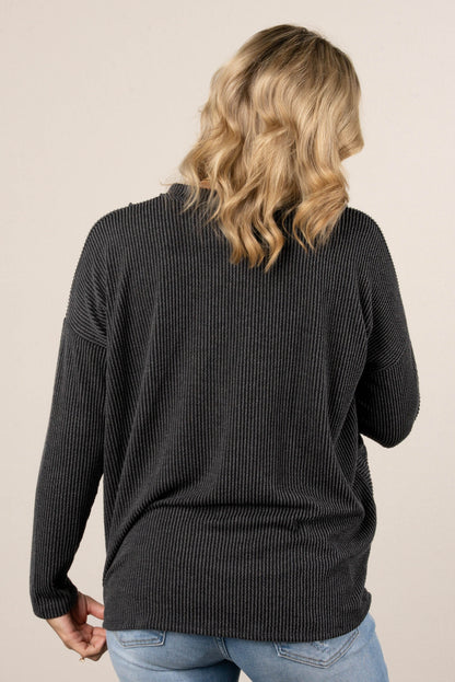 Sadie Ribbed Front Pocket Top