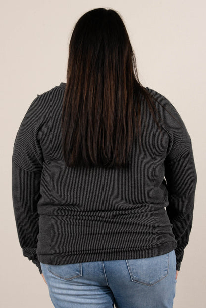 Sadie Ribbed Front Pocket Top