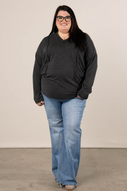 Sadie Ribbed Front Pocket Top