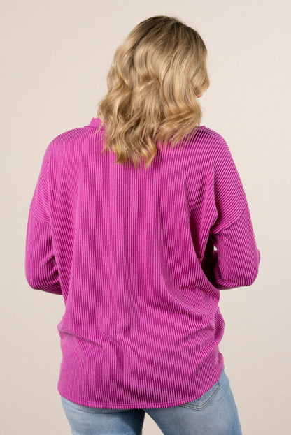 Sadie Ribbed Front Pocket Top