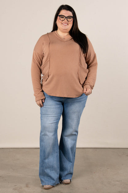 Sadie Ribbed Front Pocket Top
