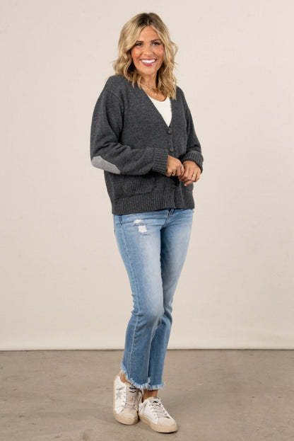 Livey Elbow Patch Sweater Cardigan