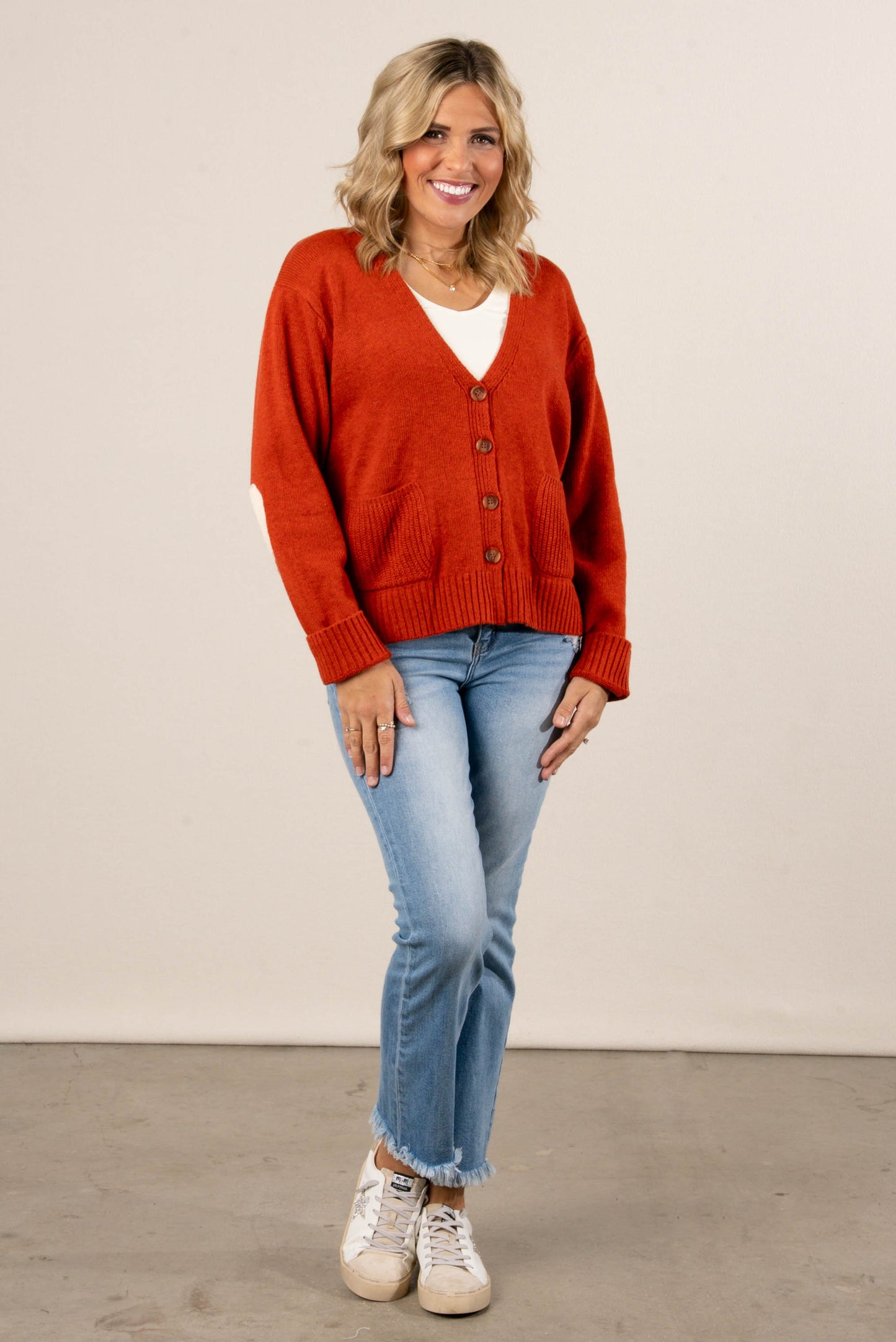 Livey Elbow Patch Sweater Cardigan