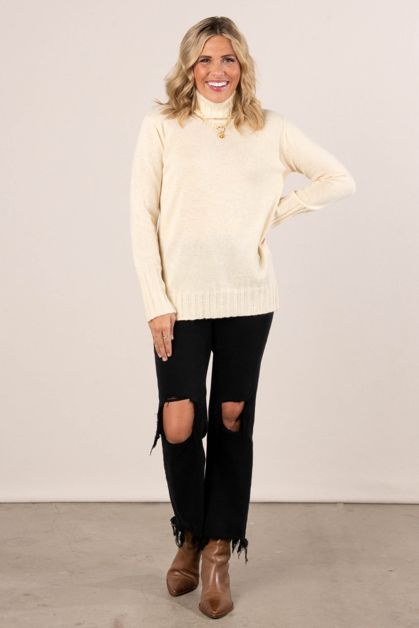 Quinn Turtleneck Tunic Sweater