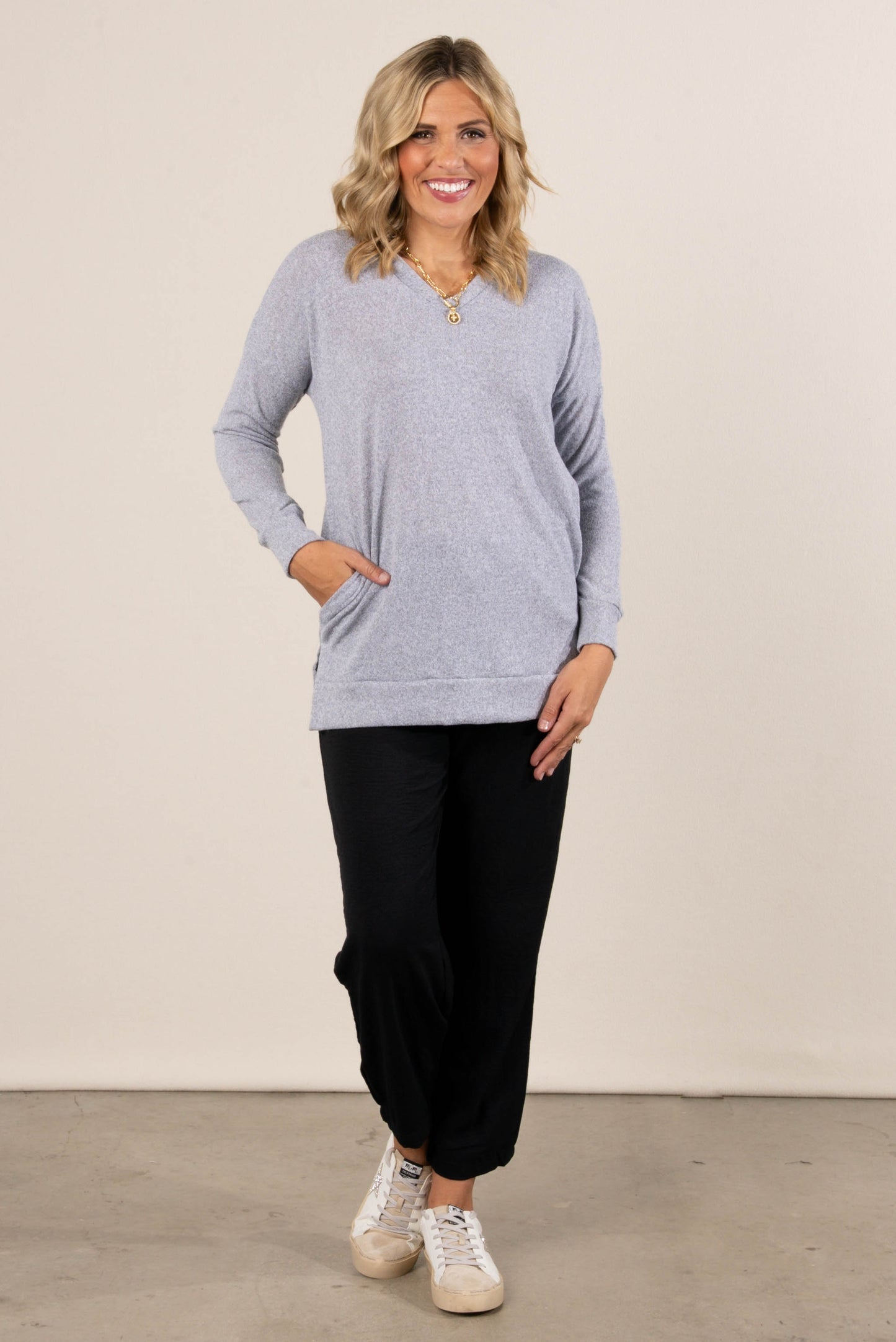 Florence Brushed Knit Side Pocket Top
