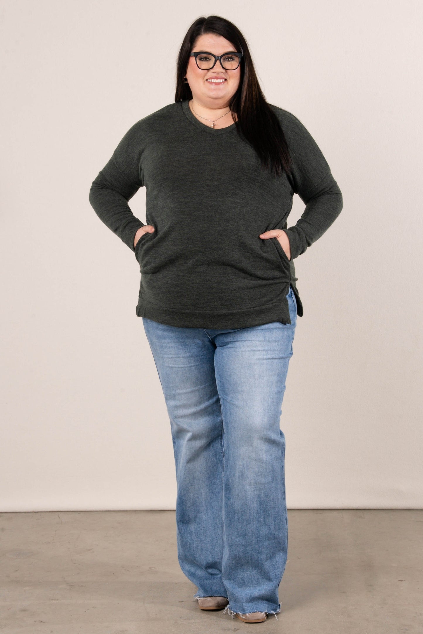 Florence Brushed Knit Side Pocket Top