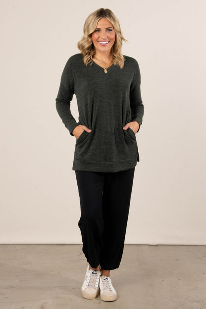 Florence Brushed Knit Side Pocket Top